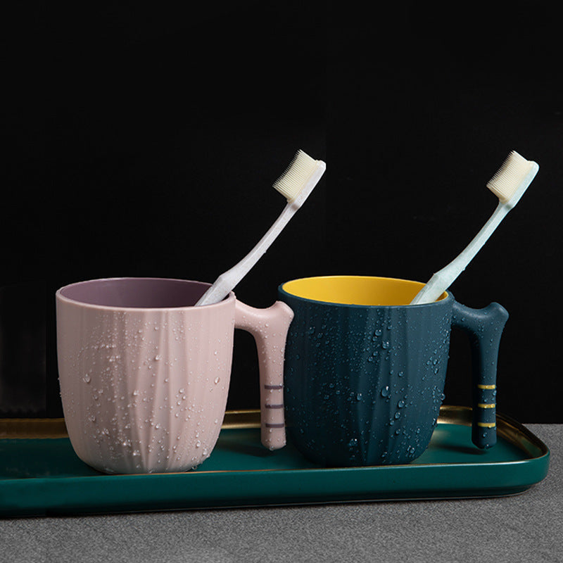 Minimalist Household Mouthwash Cup Set, Couple Pair Portable Tooth Brushing Cups, Creative Thickened Plastic Bathroom Tumblers